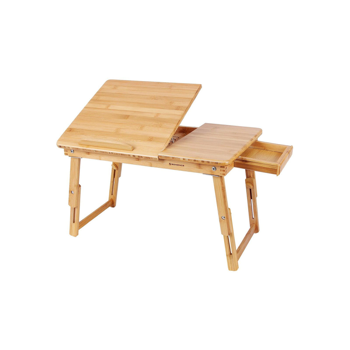 SONGMICS Höhenverstellbarer Laptoptisch Bambus