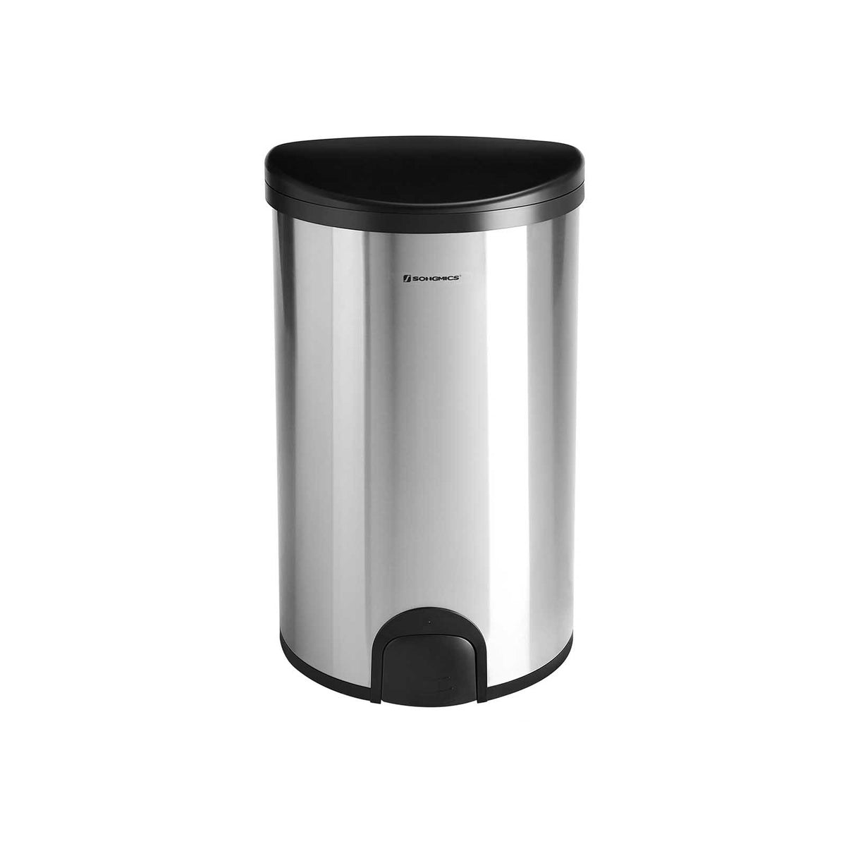 Royal Catering Mülleimer Mit Rollcontainer 50 L – Edelstahl, Frontauszug, Aufkantung 10 Cm
