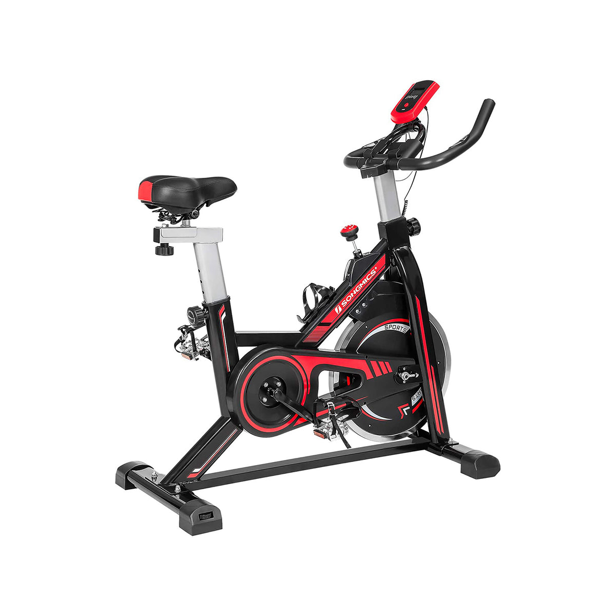 heimtrainer fahrrad spinning Heimtrainer Fitnessfahrrad schwarz-rot