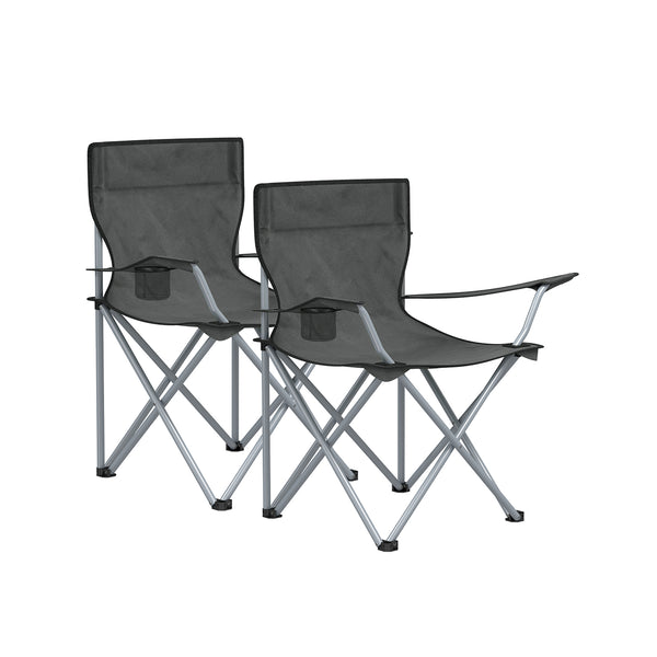 Campingstuhl 2er Set mit Armlehnen tragbar