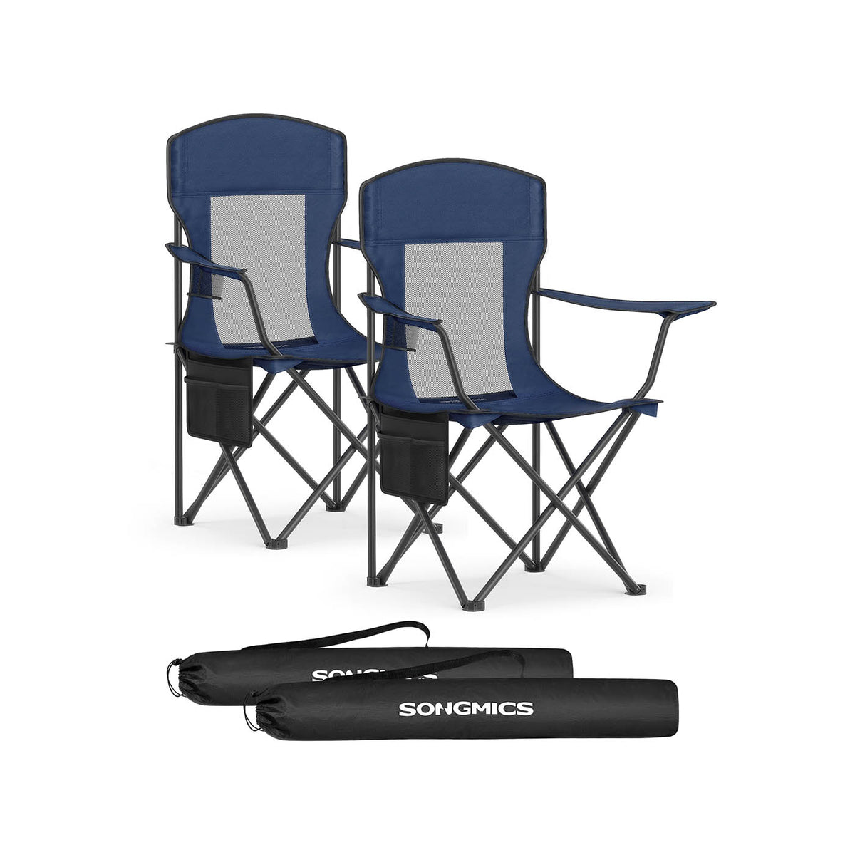 Campingstuhl 2er Set mit verstellbaren Armlehnen