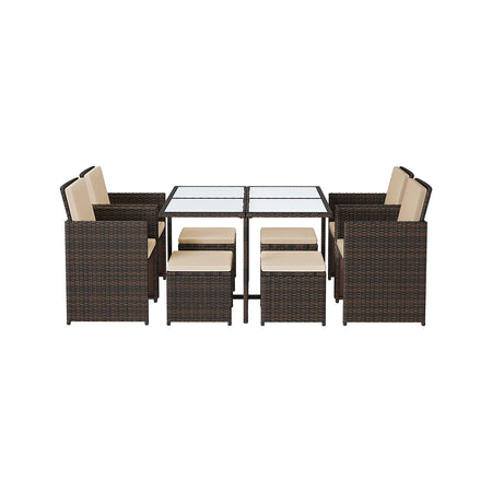 Bild von SONGMICS Gartenmöbel 9er Set aus Polyrattan