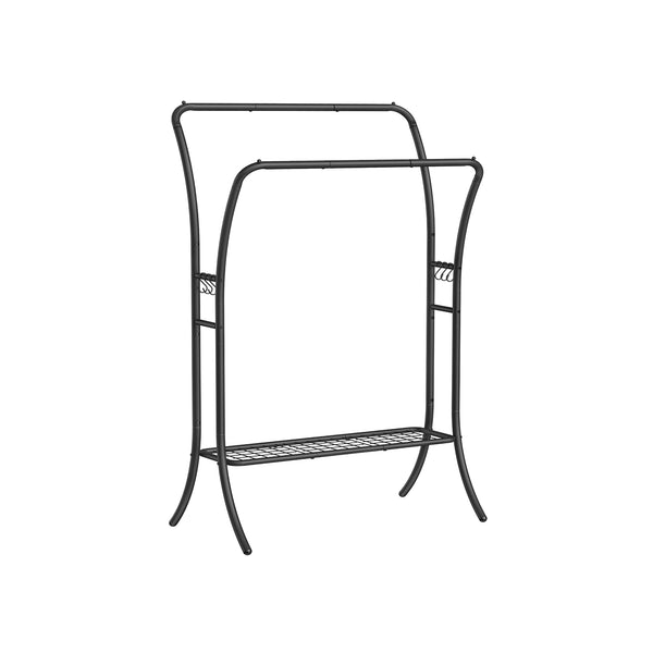 Garderobe aus Metall mit 6 Haken tintenschwarz