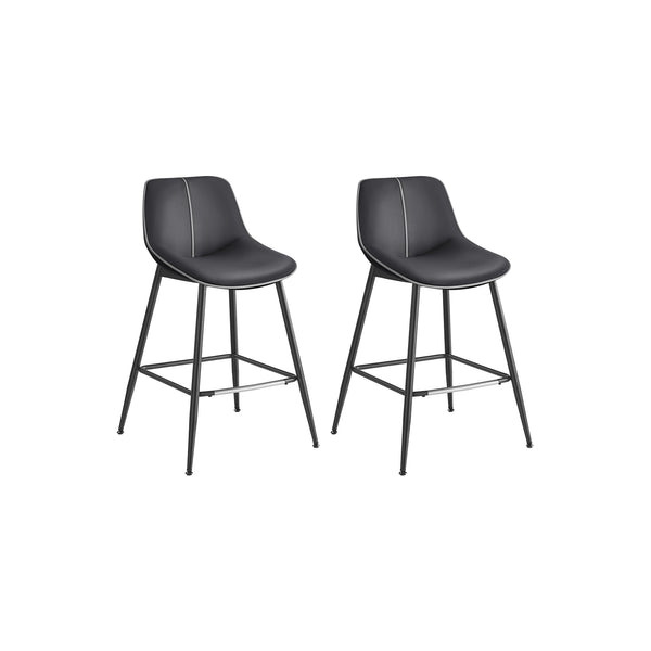 Barhocker 2er Set 62 cm hoch tintenschwarz