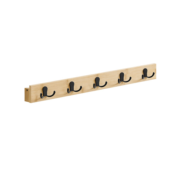 Garderobe mit Ablage und Metallhaken naturbeige