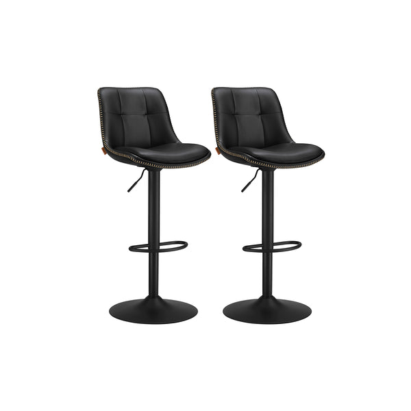Barhocker 2er Set mit Rückenlehne tintenschwarz