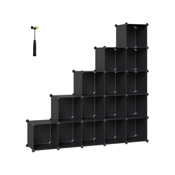 Steckregalsystem 16 Würfel Schwarz