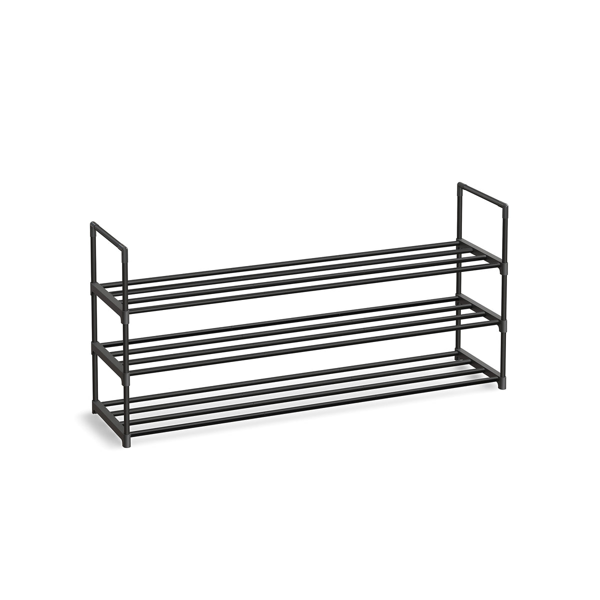 Schuhregal mit 3 Ebenen aus Metall 30 x 116 x 55 cm stapelbar