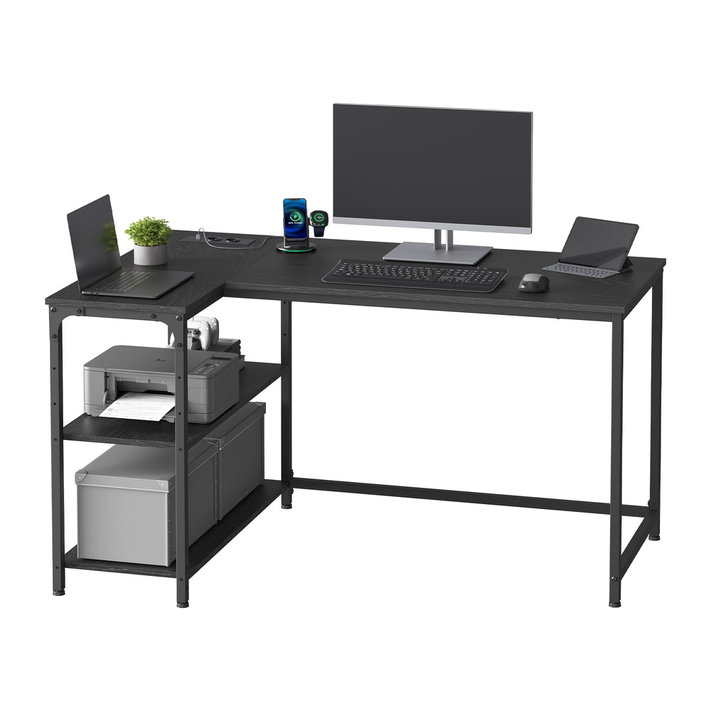 Eckschreibtisch in L Form mit Stauraum für Homeoffice