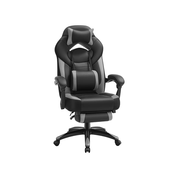Gamingstuhl mit Fußstütze Schwarz-Grau
