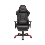 Bürostuhl ergonomisch Armlehnen Kopfkissen schwarz-rot