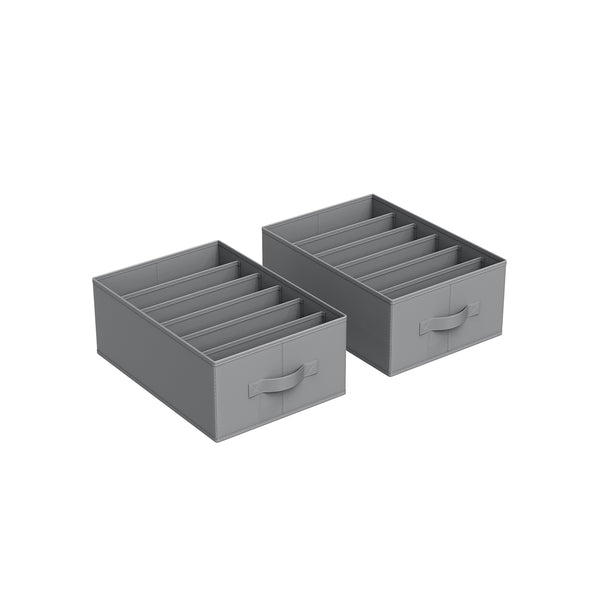 Kleiderschrank-Organizer 6 Fächer 2er Set taubengrau