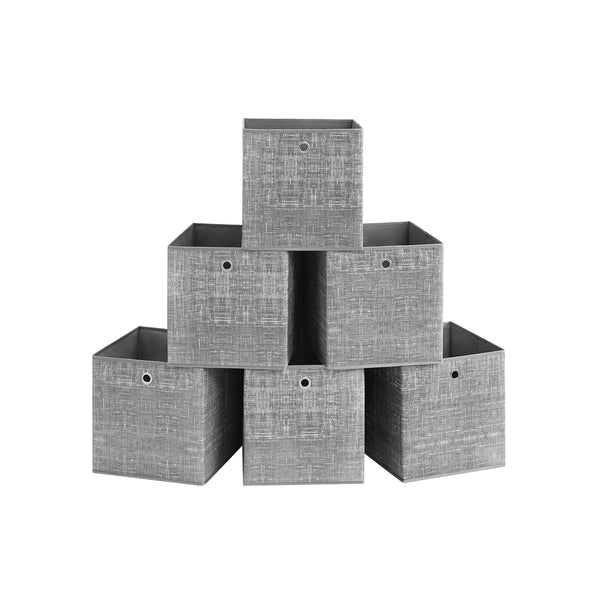 Aufbewahrungsbox 33cm 6er-Set grau meliert